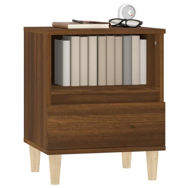 vidaXL Nattbord brun eik 40x35x50 cm