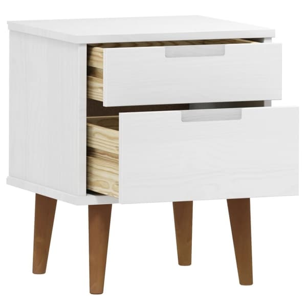 vidaXL Nattbord MOLDE hvit 40x35x48 cm heltre furu
