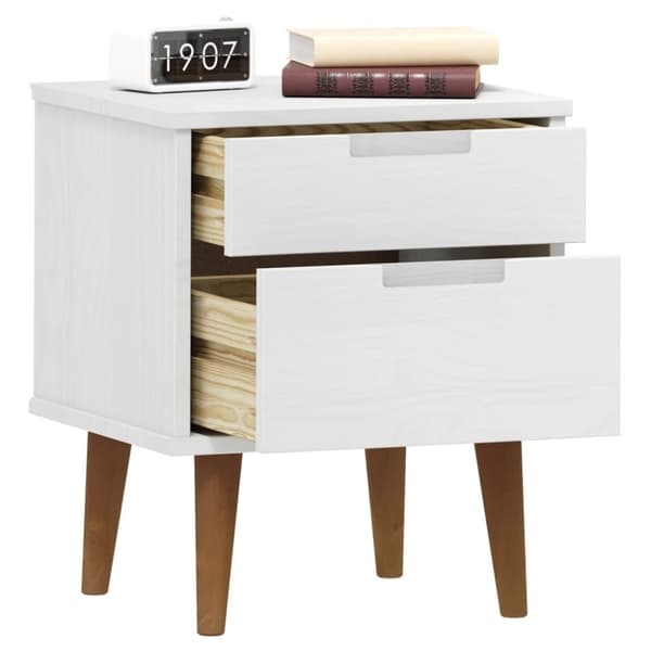 vidaXL Nattbord MOLDE hvit 40x35x48 cm heltre furu