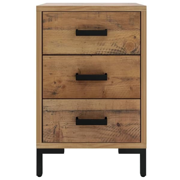 vidaXL Sängbord brun 40x30x55 cm massiv återvunne furu