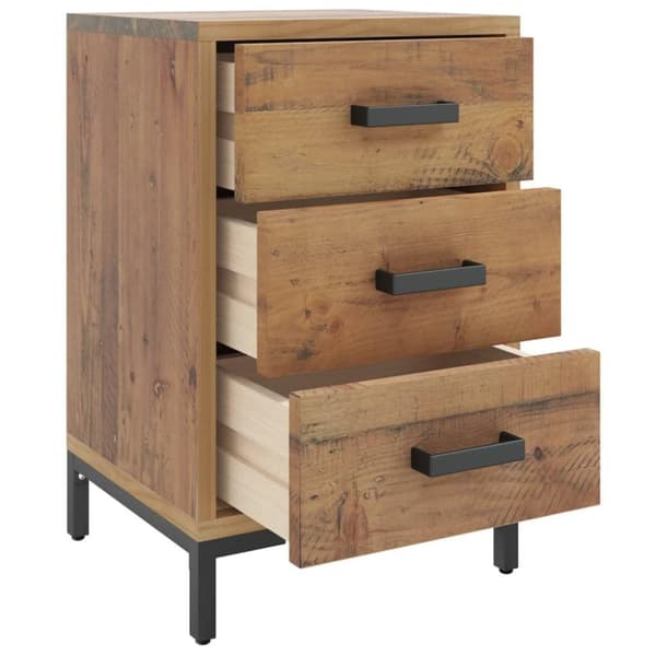 vidaXL Sängbord brun 40x30x55 cm massiv återvunne furu