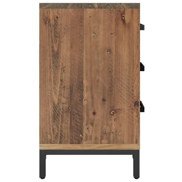 vidaXL Sängbord brun 40x30x55 cm massiv återvunne furu