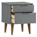 Miniatyrbilde 5 av 10: vidaXL Nattbord MOLDE grå 40x35x48 cm heltre furu