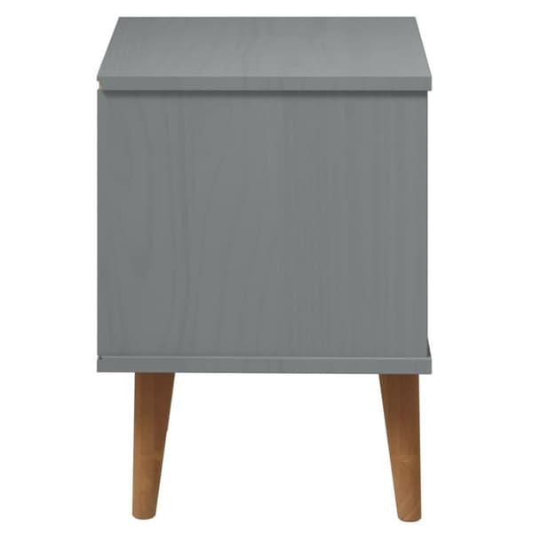 vidaXL Nattbord MOLDE grå 40x35x48 cm heltre furu