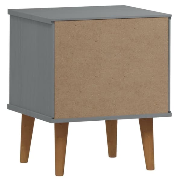 vidaXL Nattbord MOLDE grå 40x35x48 cm heltre furu