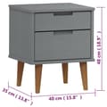 Miniatyrbilde 8 av 10: vidaXL Nattbord MOLDE grå 40x35x48 cm heltre furu