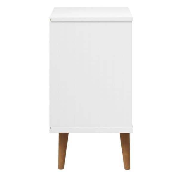 vidaXL sengebord MOLDE 40x35x65 cm massivt fyrretræ hvid