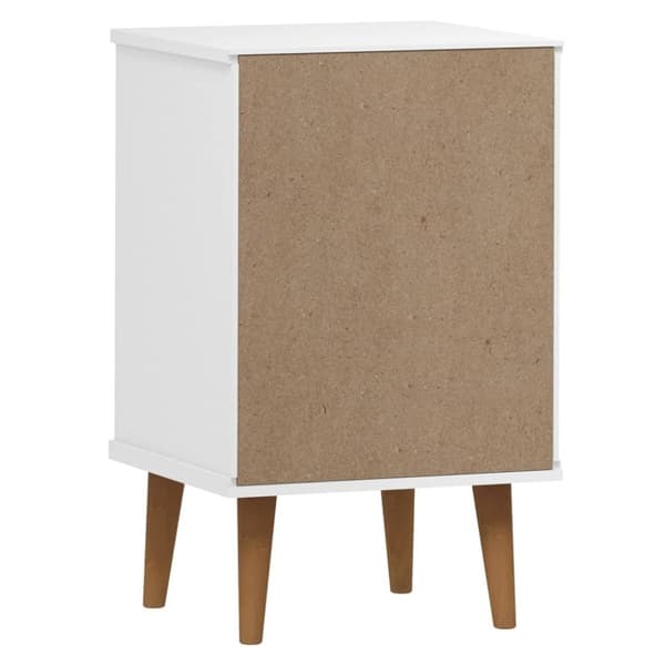 vidaXL sengebord MOLDE 40x35x65 cm massivt fyrretræ hvid