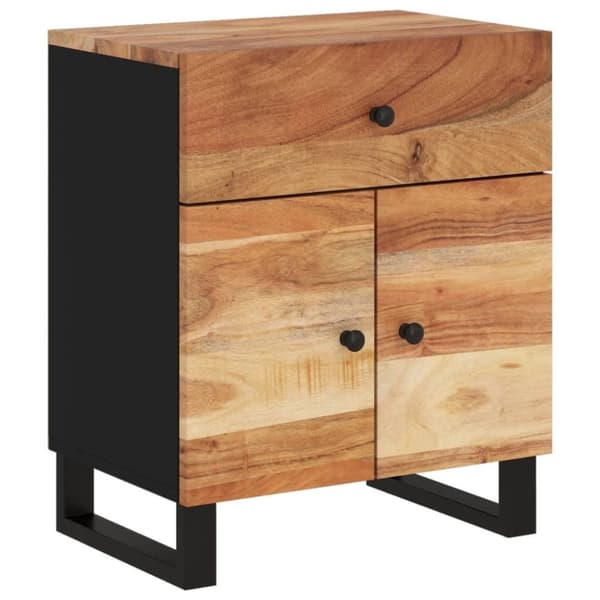 vidaXL sengebord 50x33x60 cm massivt akacietræ og konstrueret træ