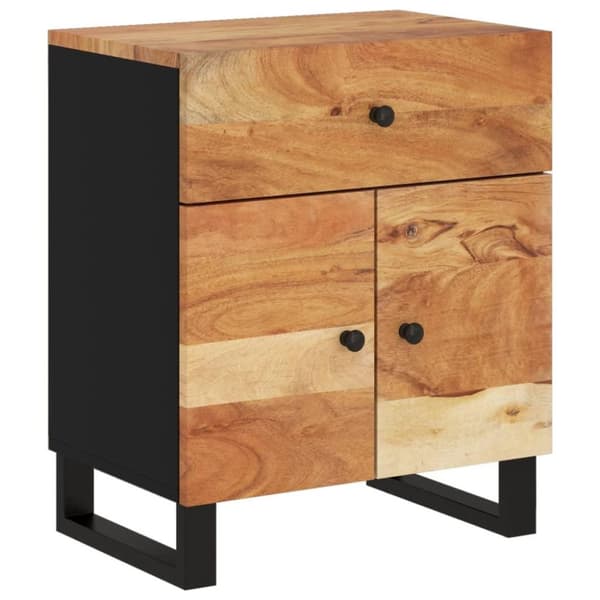 vidaXL sengebord 50x33x60 cm massivt akacietræ og konstrueret træ