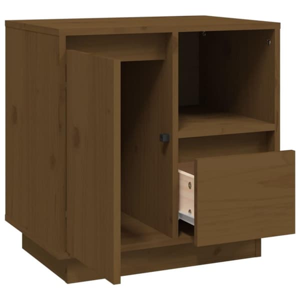vidaXL sengeborde 2 stk. 50x34x50 cm massivt fyrretræ gyldenbrun