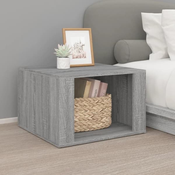 vidaXL sengebord 57x55x36 cm konstrueret træ grå sonoma-eg