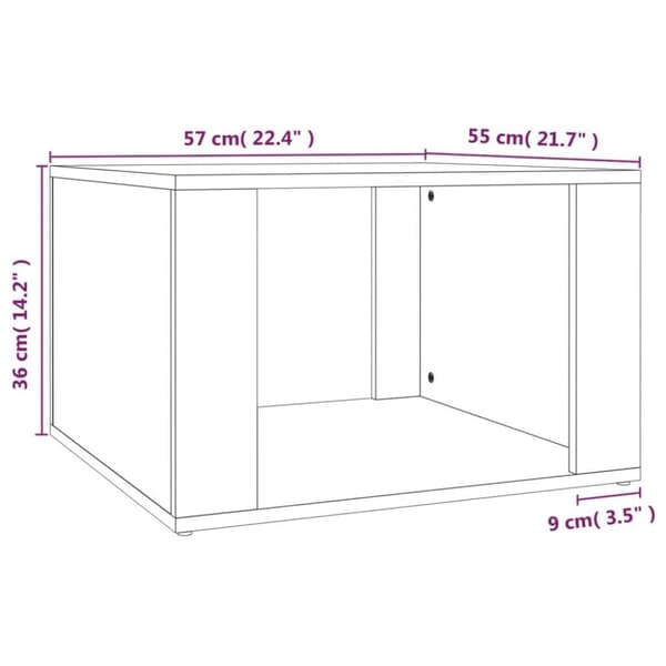vidaXL sengebord 57x55x36 cm konstrueret træ sort