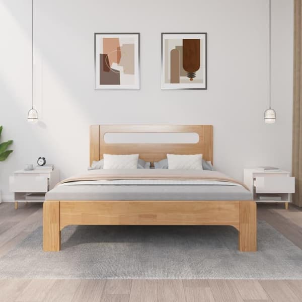 vidaXL sengeborde 2 stk. 50x46x50 cm konstrueret træ hvid højglans