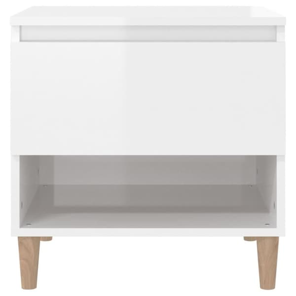 vidaXL sengeborde 2 stk. 50x46x50 cm konstrueret træ hvid højglans