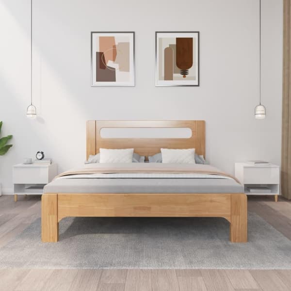 vidaXL sengeborde 2 stk. 50x46x50 cm konstrueret træ hvid højglans