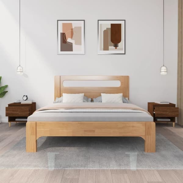 vidaXL sengeborde 2 stk. 50x46x50 cm konstrueret træ brunt egetræ