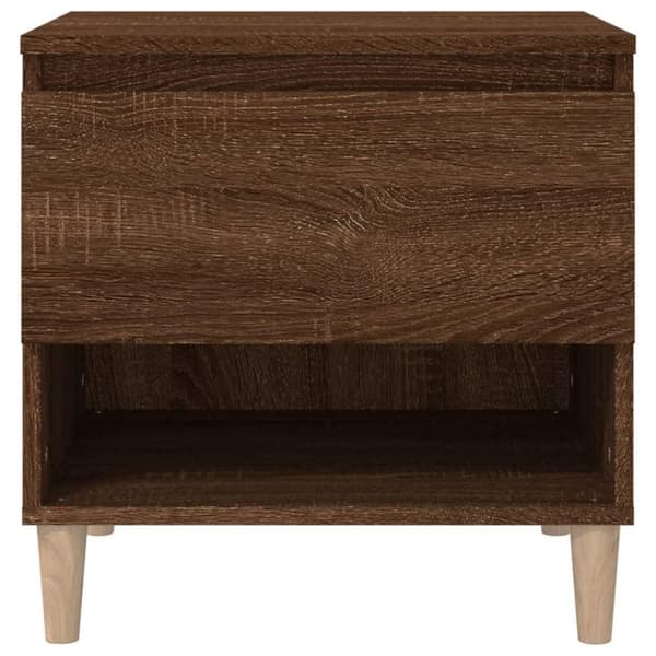 vidaXL sengeborde 2 stk. 50x46x50 cm konstrueret træ brunt egetræ