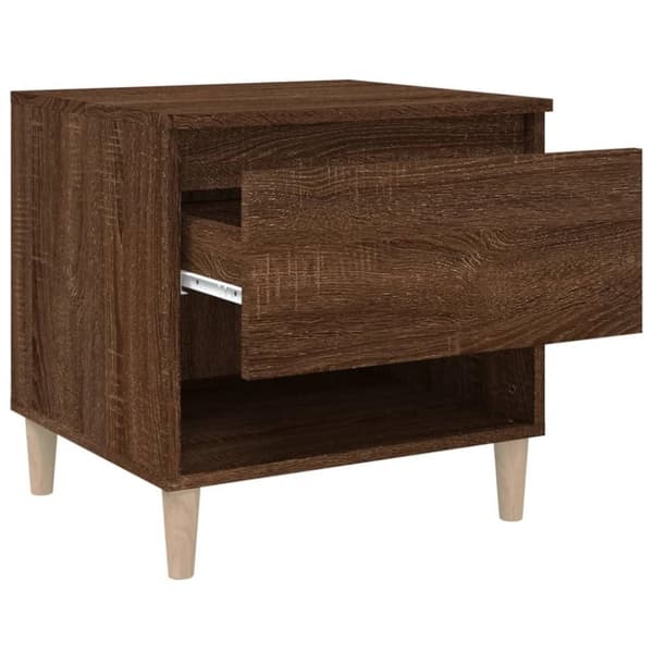 vidaXL sengeborde 2 stk. 50x46x50 cm konstrueret træ brunt egetræ