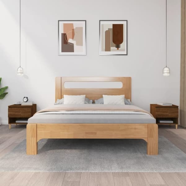 vidaXL sengeborde 2 stk. 50x46x50 cm konstrueret træ brunt egetræ