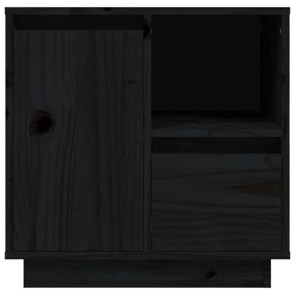 vidaXL sengeborde 2 stk. 50x34x50 cm massivt fyrretræ sort
