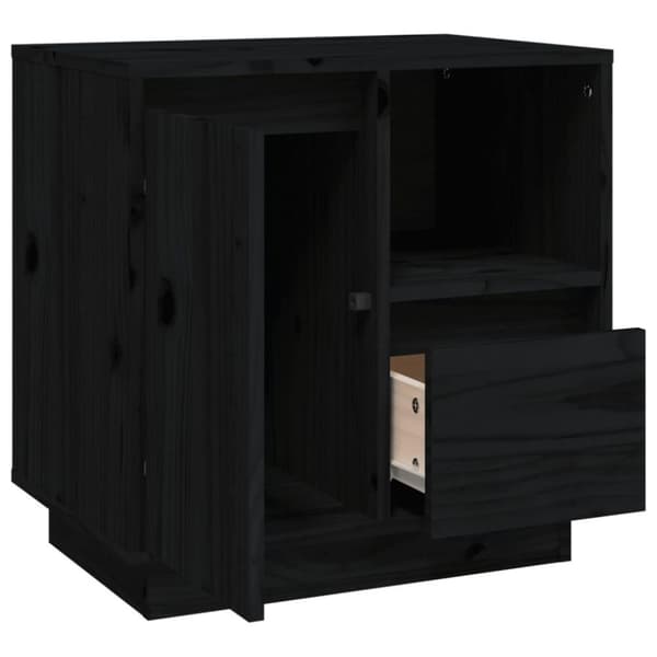 vidaXL sengeborde 2 stk. 50x34x50 cm massivt fyrretræ sort