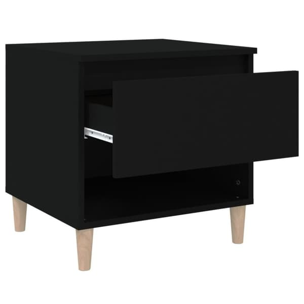 vidaXL sengeborde 2 stk. 50x46x50 cm konstrueret træ sort
