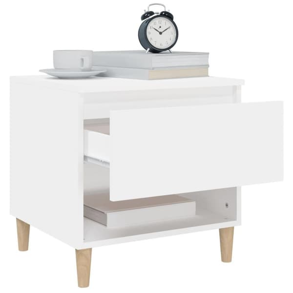 vidaXL sengeborde 2 stk. 50x46x50 cm konstrueret træ hvid