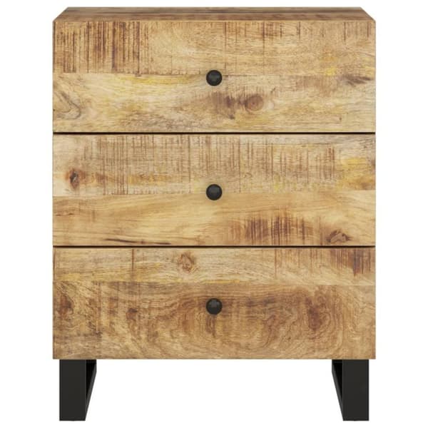 vidaXL sengebord 50x33x62 cm massivt mangotræ og konstrueret træ