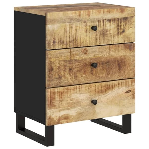 vidaXL sengebord 50x33x62 cm massivt mangotræ og konstrueret træ
