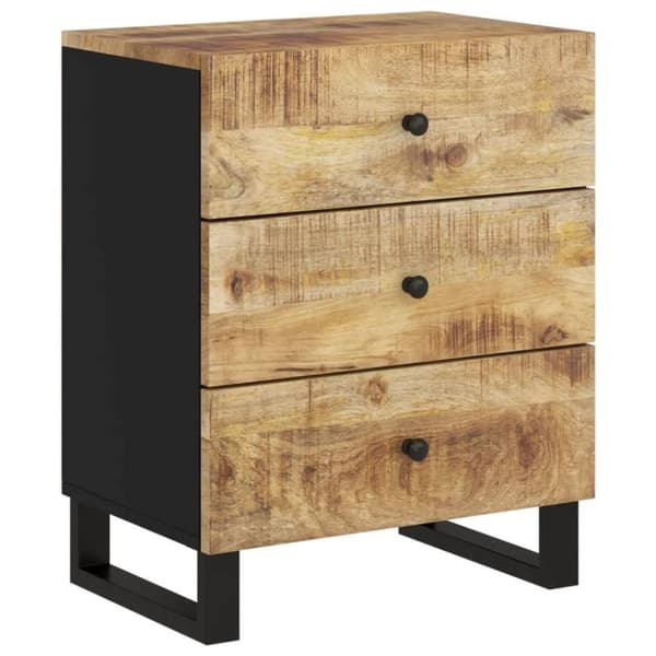 vidaXL sengebord 50x33x62 cm massivt mangotræ og konstrueret træ