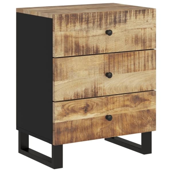 vidaXL sengebord 50x33x62 cm massivt mangotræ og konstrueret træ