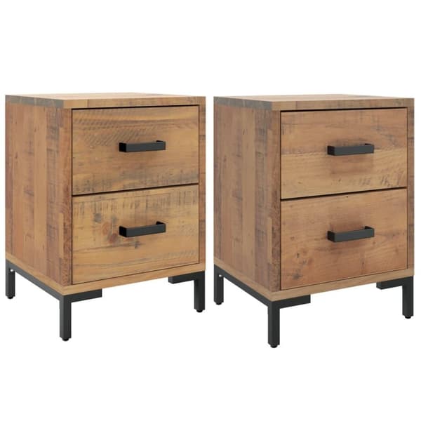 vidaXL Nattbord 2 stk 36x30x45 cm heltre furu