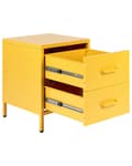 Miniatyrbilde 5 av 10: Nattbord Gul Metall Industriell Design 2 Skuffer Soverom Oppbevaring
