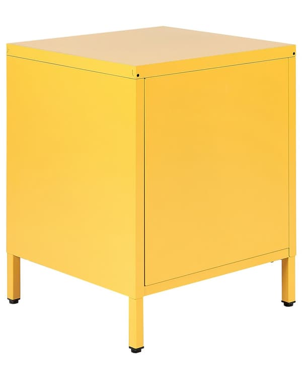 Nattbord Gul Metall Industriell Design 2 Skuffer Soverom Oppbevaring