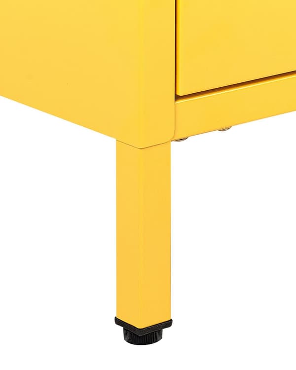 Nattbord Gul Metall Industriell Design 2 Skuffer Soverom Oppbevaring