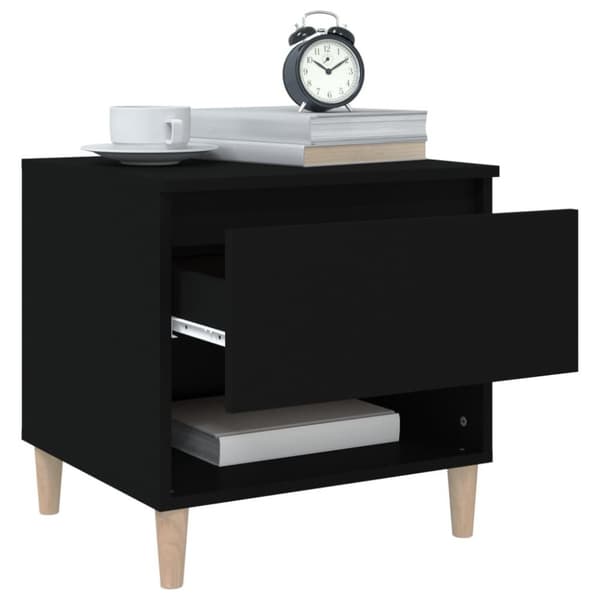 vidaXL Nattbord 2 stk svart 50x46x50 cm konstruert tre
