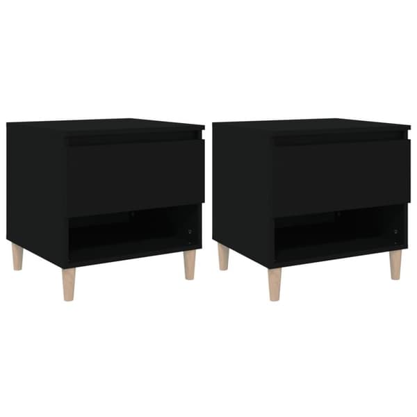 vidaXL Nattbord 2 stk svart 50x46x50 cm konstruert tre