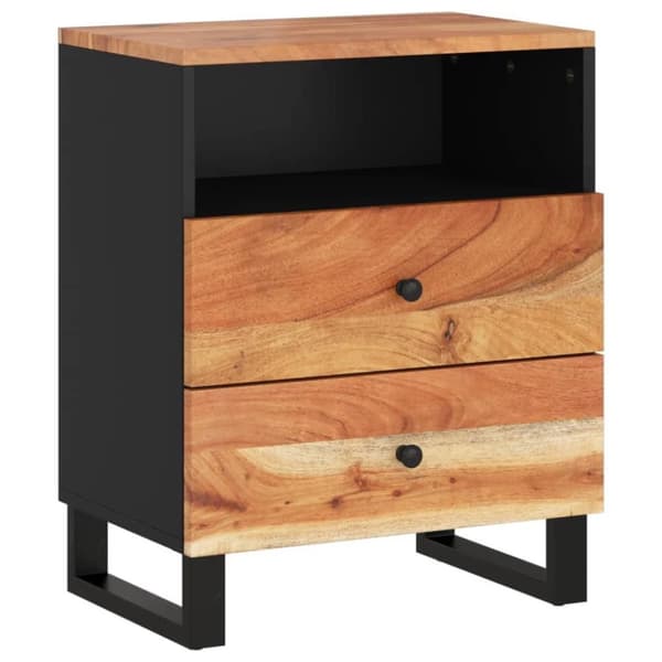 vidaXL Sängbord 50x33x62 cm massivt akaciaträ och konstruerat trä