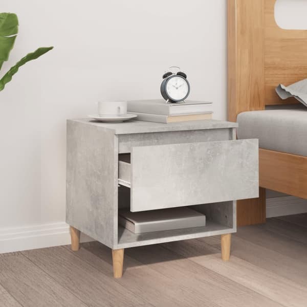 vidaXL Nattbord betonggrå 50x46x50 cm konstruert tre