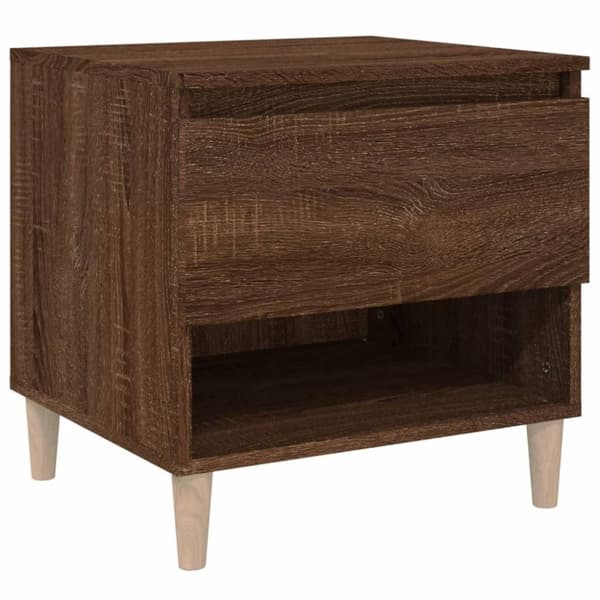 vidaXL Nattbord brun eik 50x46x50 cm konstruert tre