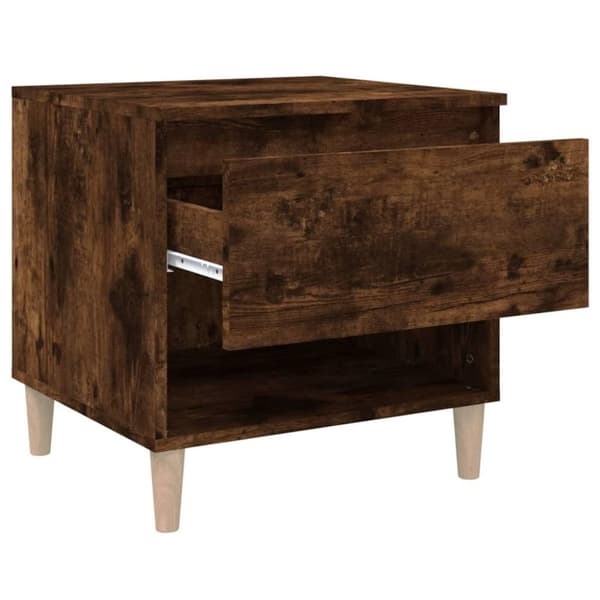 vidaXL Nattbord røkt eik 50x46x50 cm konstruert tre