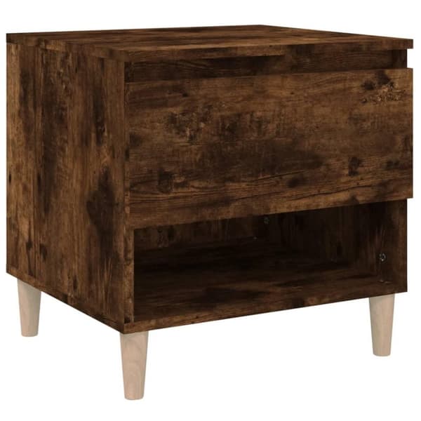 vidaXL Nattbord røkt eik 50x46x50 cm konstruert tre