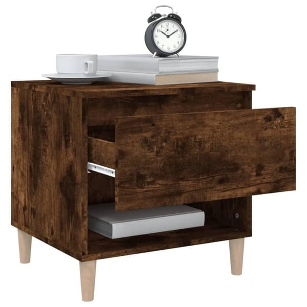 vidaXL Nattbord 2 stk røkt eik 50x46x50 cm konstruert tre