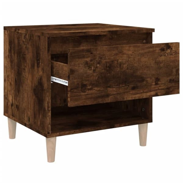 vidaXL Nattbord 2 stk røkt eik 50x46x50 cm konstruert tre