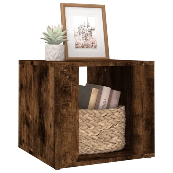 vidaXL Nattbord røkt eik 41x40x36 cm konstruert tre