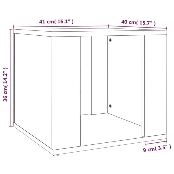 vidaXL Nattbord røkt eik 41x40x36 cm konstruert tre