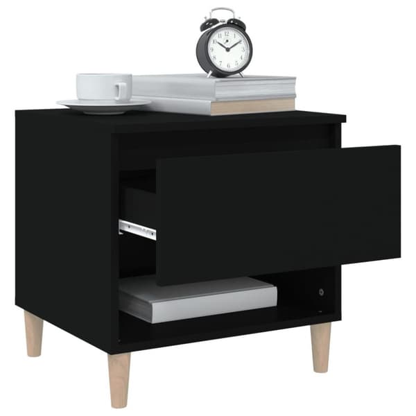 vidaXL Nattbord svart 50x46x50 cm konstruert tre