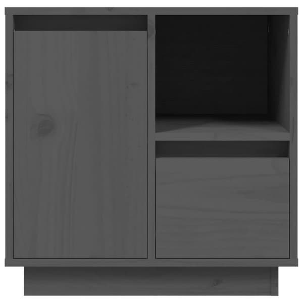 vidaXL Sängbord grå 50x34x50cm massiv furu