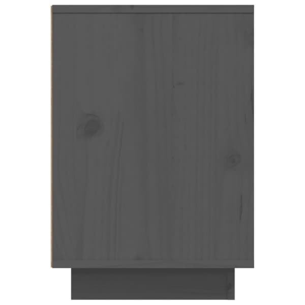 vidaXL Sängbord grå 50x34x50cm massiv furu